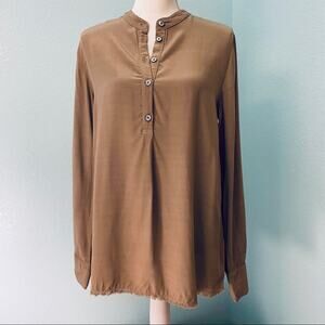 Tina + Jo Leland Henley Tunic Top, Taupe, Sold at Anthropologie